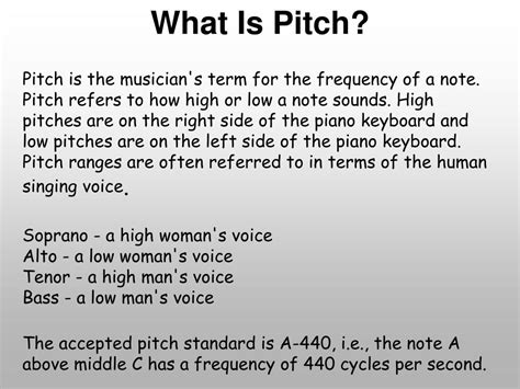 what is pitch in music and how does it relate to the concept of frequency?