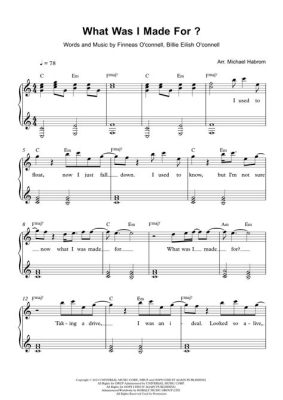 What Was I Made For: Sheet Music PDF and Its Multiple Perspectives